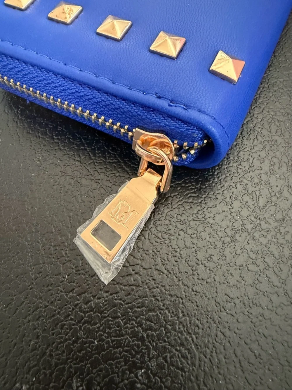 Badgley‎ Mischka Blue Wallet with Gold Accents